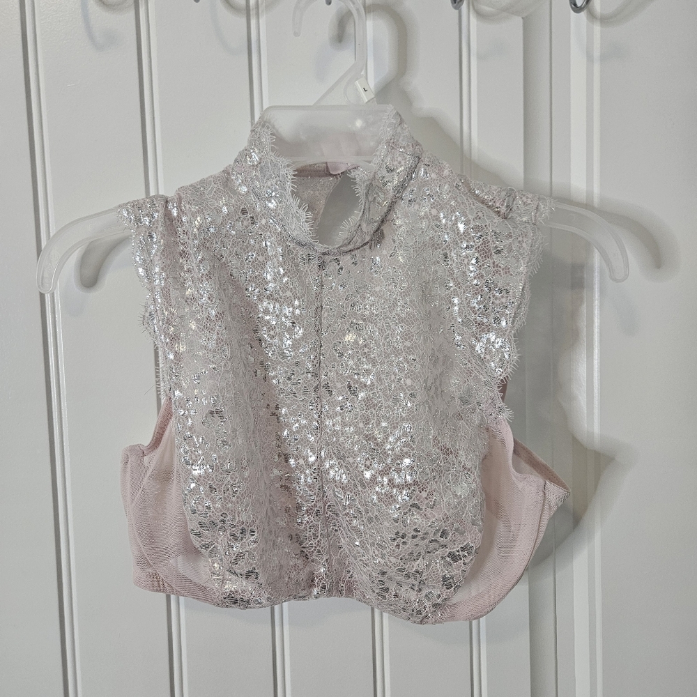 Victoria's Secret Dream Angels Pink & Silver Metallic Unlined High Neck Demi Bra - Picture 3 of 5